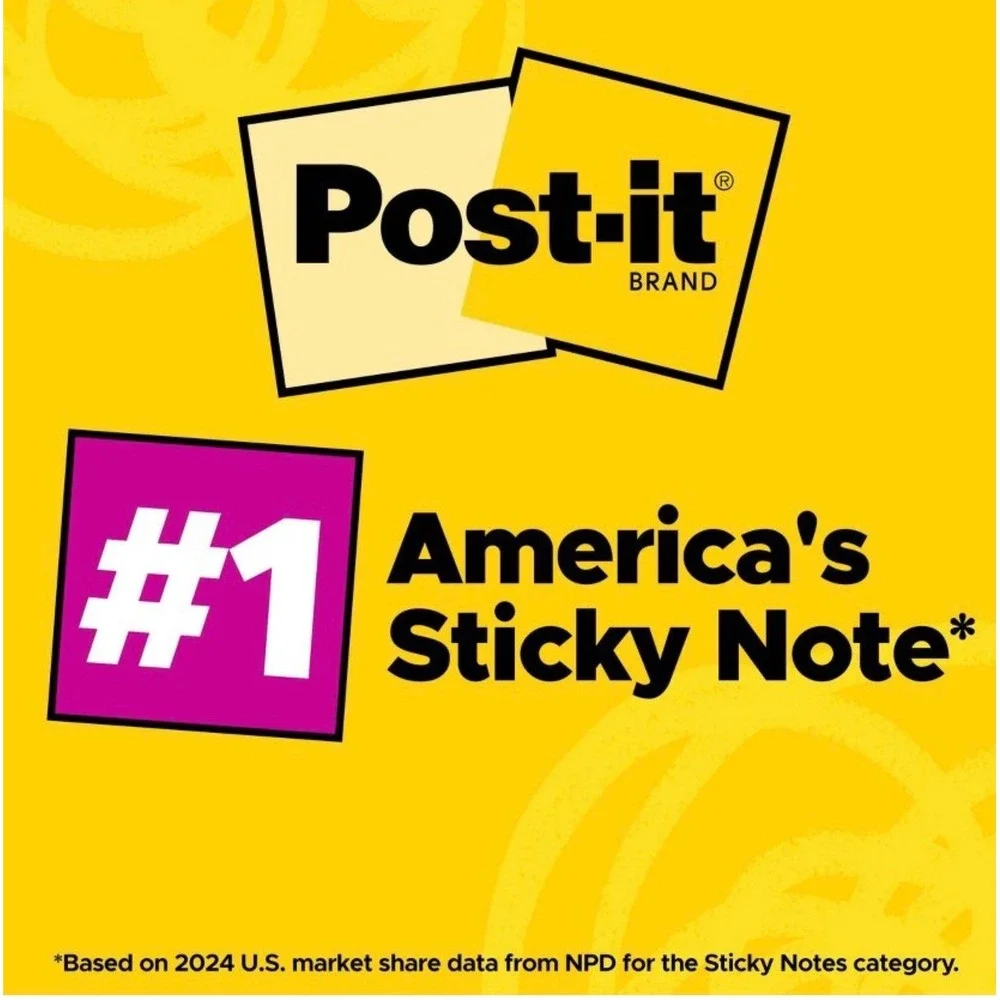 Post-it Super Sticky Notes 24 Pads School Bus Classroom Value Pack 3x3 Brights